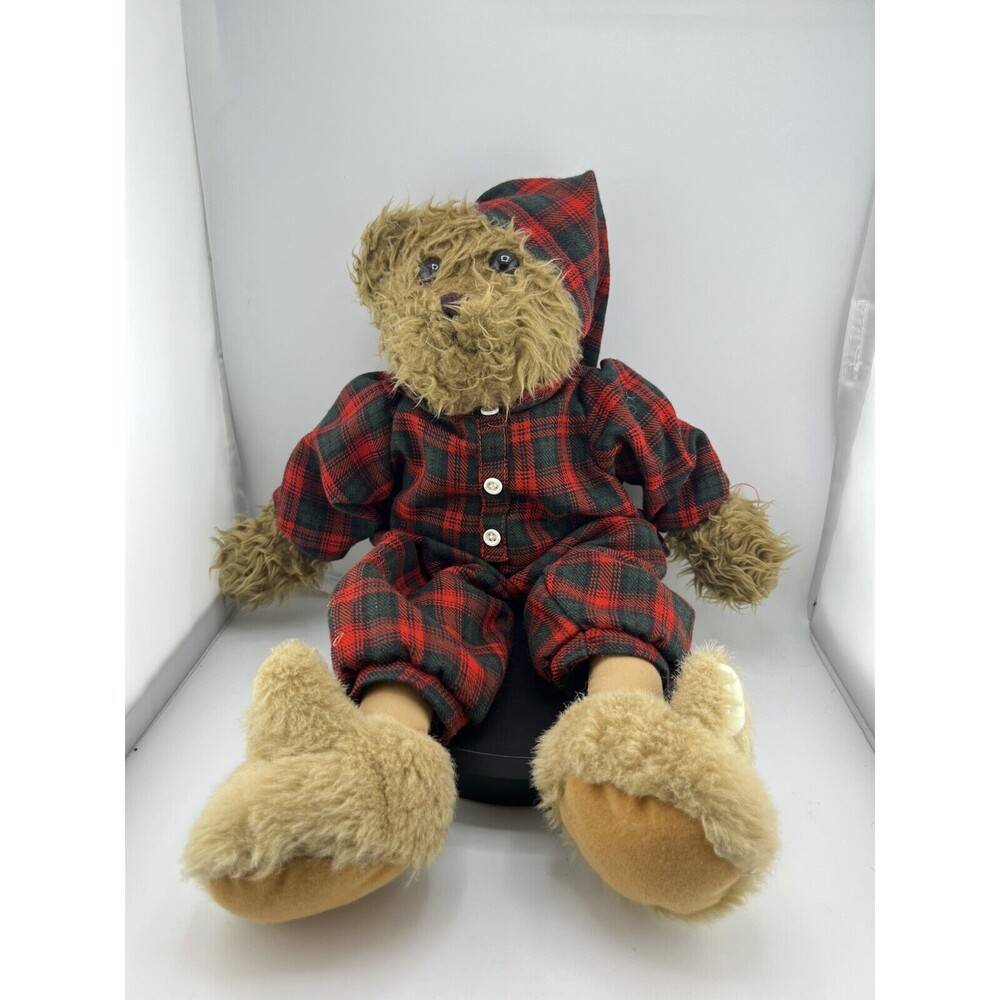 Abc Distributing Brown Bear Plush Plaid Pajamas Bunny Rabbit Slipper Lodge